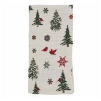 Saro Lifestyle Holiday Table Napkins with Christmas Tree & Snowflakes Design - Set of 4