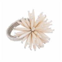 SARO NR390.I Beaded Napkin Rings with Bouquet Design - Set of 4