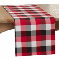 SARO 6355.R1690B 16 x 90 in. Oblong Red Plaid Pattern Table Runner