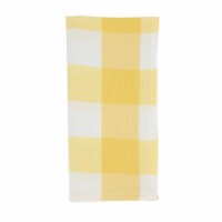 Saro 5026.Y20S 20 in. Buffalo Plaid Cotton Blend Square Table Napkins, Yellow - Set of 4