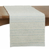 Saro 840.A1672B 16 x 72 in. Woven Line Oblong Table Runner, Aqua