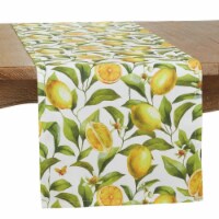 Saro 7014.M1672B 16 x 72 in. Lemons Design Outdoor Oblong Table Runner, Multi Color
