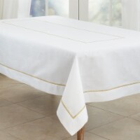 Saro Lifestyle 5603.GL65180B 65 x 180 in. Embroidered Border Tablecloth, Gold