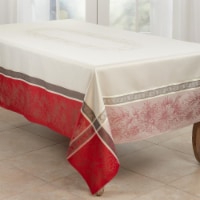 Saro Lifestyle 2487.R72120B 72 x 120 in. Jacquard Christmas Oblong Tablecloth, Red