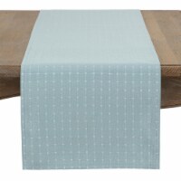 Saro Lifestyle 2136.A16108B 108 in. Square Stitched Line Table Runner, Aqua