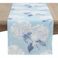 Saro Lifestyle 1632.A16120B 120 in. Heavenly Hydrangea Table Runner, Aqua