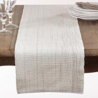 Saro Lifestyle 119.W1390B 13 x 90 in. Shimmering Woven Cotton Ribbed Table Runner, White