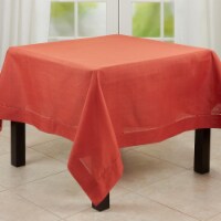 Saro Lifestyle 6318.TC72S 72 in. Hemstitched Border Tablecloth, Terracotta