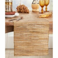 Saro Lifestyle 217.GL14108B 14 x 108 in. Shimmering Woven Nubby Table Runner, Gold
