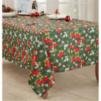 Saro Lifestyle 7712.RG65120B 65 x 120 in. Holiday Pomegranate Tablecloth, Red & Green