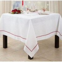 Saro Lifestyle 5603.BU70S 70 x 70 in. Embroidered Border Design Tablecloth, Burgundy