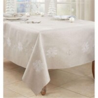 Saro Lifestyle 116.S70104B 70 x 104 in. Snowflake Design Tablecloth, Silver