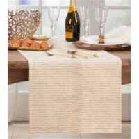 Saro Lifestyle 890.N1672B 16 x 72 in. Shimmering Striped Table Runner, Natural
