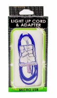James Paul Products Light Up Micro USB Cord & Adapter - White/Blue