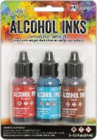 Tim Holtz Alcohol Ink .5oz 3/Pkg-Rodeo-Crimson/Aquamarine/Sepia