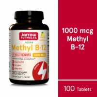 Jarrow Formulas® Extra Strength Methyl B-12 Lemon Chewable Tablets 1000 mcg Perspective: Main