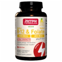 Jarrow Formulas® Vegan Methyl B12 & Methyl Folate plus B6 Lemon Lozenges Chewable Tables