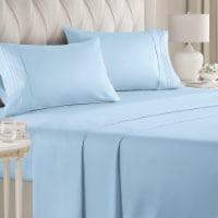 CGK Linens 4 Piece Microfiber Sheet Set - California King - Light Blue