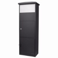 Barska CB13332 MPB-600 Parcel Mail Box with One Big Parcel, Stainless Stell Drop Door - Black