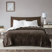 Gracie Mills Plush to Berber Heated Blanket Brown Full