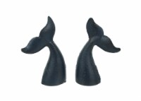 Blue Cast Iron Whale Tail Bookends Decorative Bookshelf Home Nautical Decor Set