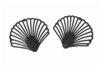 Set of 2 Black Cast Iron Scallop Seashell Trivets Kitchen Accessories Home Decor