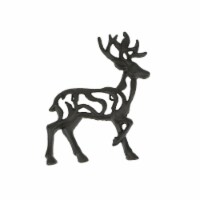 Rustic Brown Cast Iron Open Work Deer Wall Hanging 11.5 Inches High Buck Stag