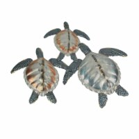 Metal Sea Turtle Family Wall Art Beach Home Decor Hanging Coastal Sculpture Art