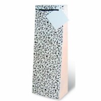 Wrap-Art 17177 Flocked Wine Bottle Gift Bag - Black & White Perspective: Main