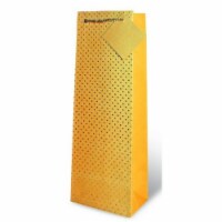 Wrap-Art 17179 Dotted Wine Bottle Gift Bag - Yellow Perspective: Main