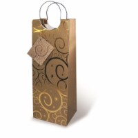 Wrap-Art 17202 Gold Swirls Papper Bag with Metal Rope Handle Perspective: Main