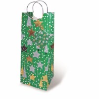 Wrap-Art 17205 Holiday Contempo Printed Papper Bag with Plastic Rope Handle Perspective: Main