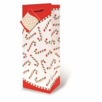 Wrap-Art 17209 Candy Canes Printed Papper Bag with Plastic Rope Handle