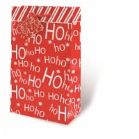 Wrap-Art 17212 2-Bottle HoHoHo Printed Papper Bag with Plastic Rope Handle