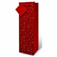 Wrap-Art 17316 Night Wine Bottle Gift Bag Red Starry