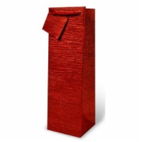 Wrap-Art 17326 Textured Wine Bottle Gift Bag Red