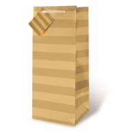 Wrap-Art Foil Stripe Wine Bag - Gold