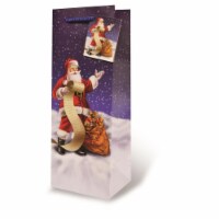Wrap-Art Santa's List Printed Wine Bag