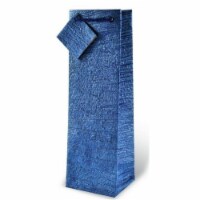 Wrap-Art 17436 Textured Wine Bottle Gift Bag Blue