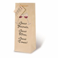 Wrap-Art 17448 Great Friends Printed Papper Bag with Plastic Rope Handle