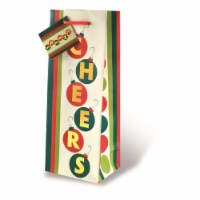 Wrap-Art 17455 Christmas Cheer Printed Papper Bag with Plastic Rope Handle