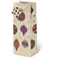 Wrap-Art 17456 Deck The Halls Printed Papper Bag with Plastic Rope Handle