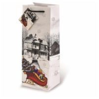 Wrap-Art 17497 Sleigh Printed Papper Bag with Plastic Rope Handle