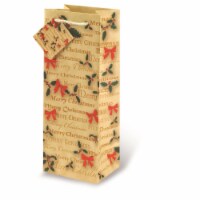 Wrap-Art 17498 Christmas Bows Printed Papper Bag with Plastic Rope Handle Perspective: Main