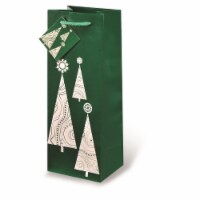 Wrap-Art 17501 Contemporary Christmas Tree Printed Papper Bag with Plastic Rope Handle