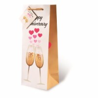 Wrap-Art 17518 Happy Anniversary Printed Papper Bag with Plastic Rope Handle