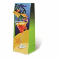 Wrap-Art 17520 Lifes A Beach Printed Papper Bag with Plastic Rope Handle