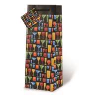 Wrap-Art 17569 Happy Hour Printed Papper Bag with Plastic Rope Handle