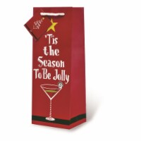 Wrap-Art 17615 Tis The Season To Be Jolly Printed Papper Bag with Plastic Rope Handle