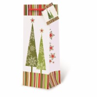 Wrap-Art 17619 Starry Christmas Printed Papper Bag with Plastic Rope Handle